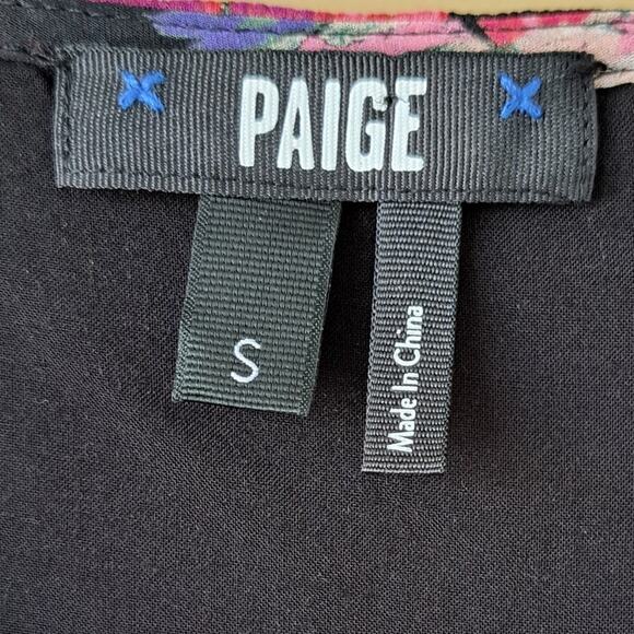 PAIGE Paradis Black Multi Floral Silk Ruffle Midi Maxi Dress SizeSmall $429 - Picture 9 of 16